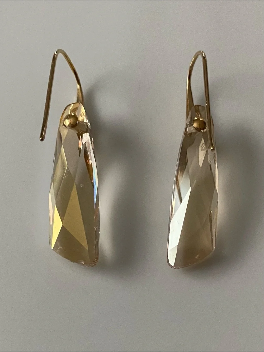 Swarovski Stonehenge Golden Crystal Drop Earrings